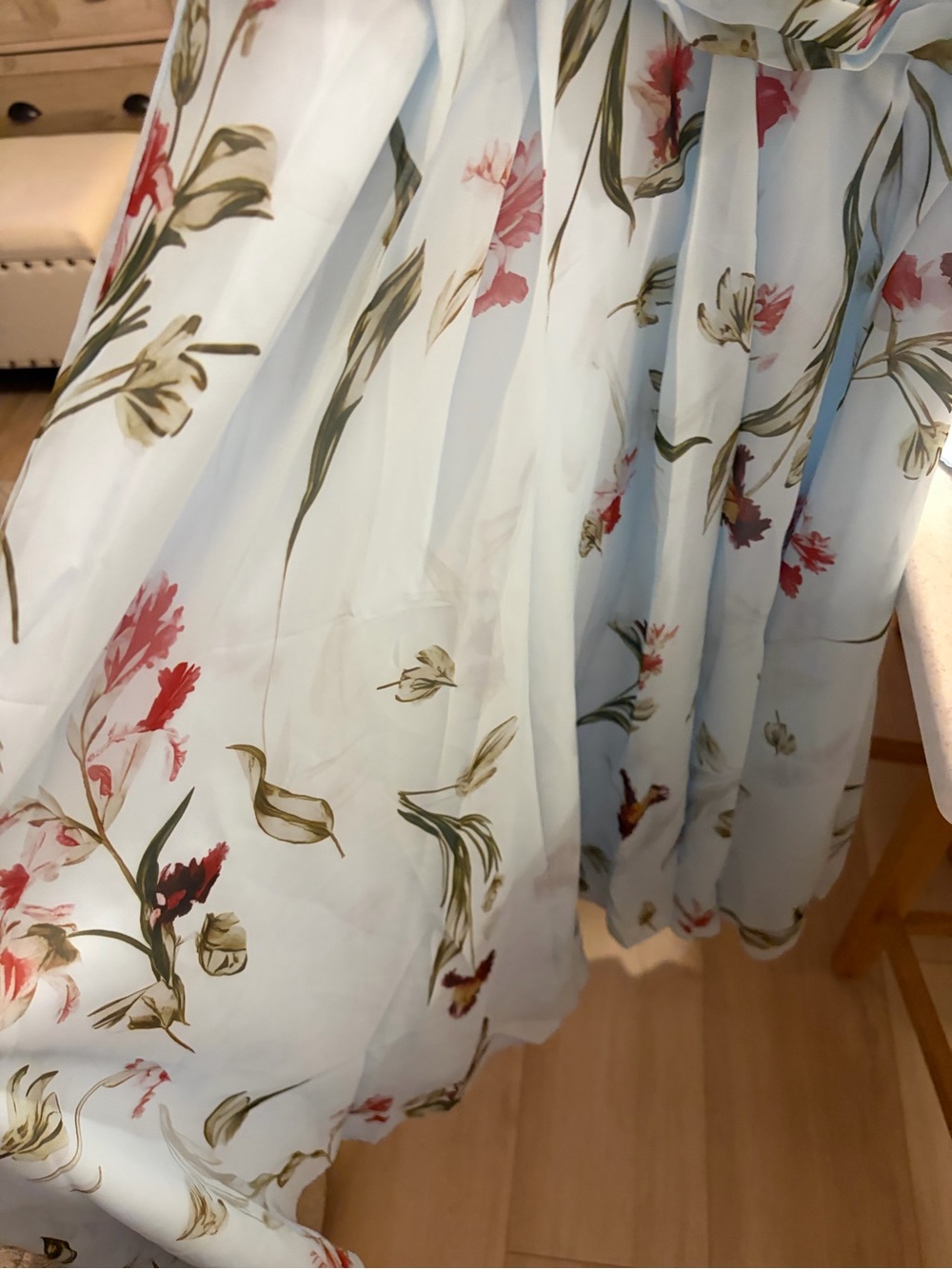 Halter Floral Maxi Dress in Light Blue - Picture 4 of 5